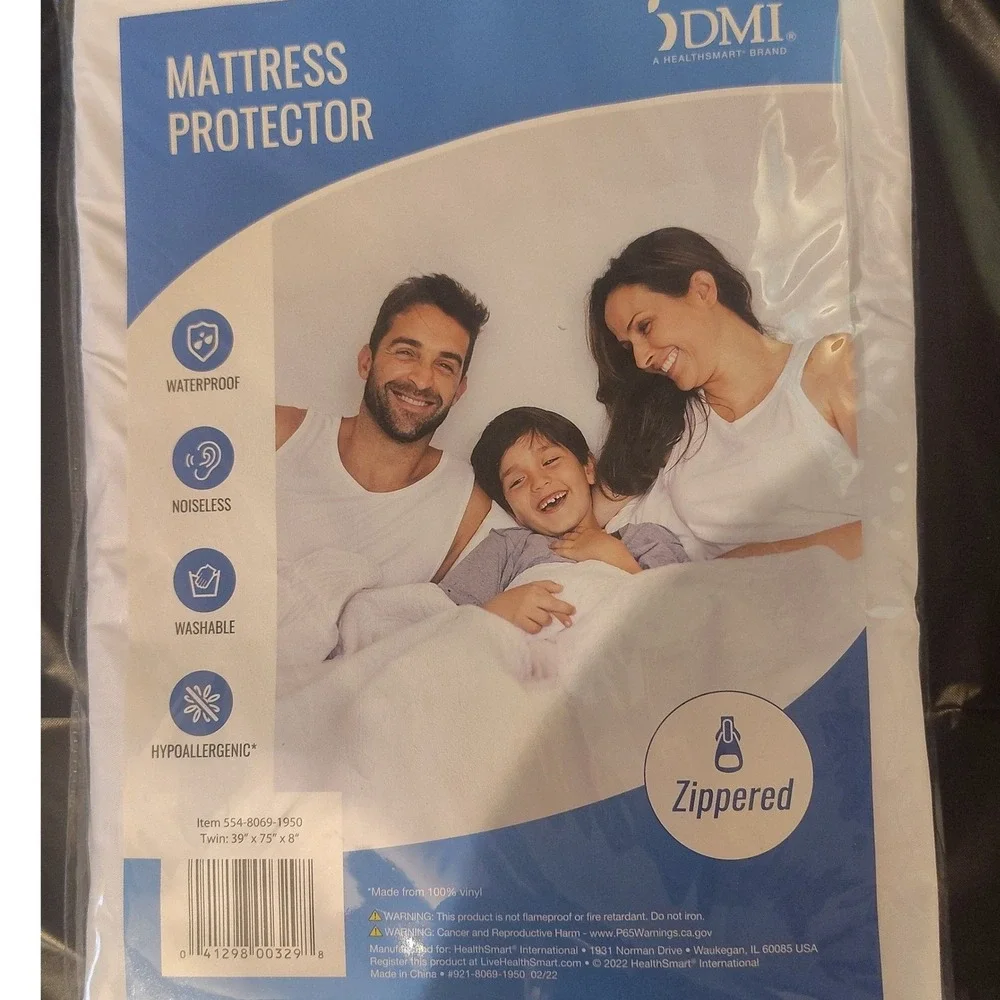 DMI HealthSmart Twin Mattress Protector Waterproof Zippered Vinyl 554-8069-1950